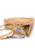 Ethnic rattan handbag balinese design square with shape